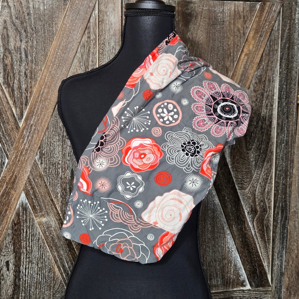 Ella Tina Clothing Co Womens Medium Leggings Gray Pink Floral Mandala Print Soft